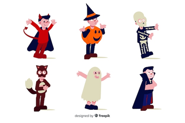 Design plano de coleção de criança de halloween