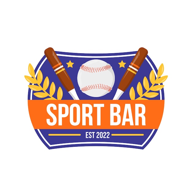 Design plano de design de logotipo de barra de esportes