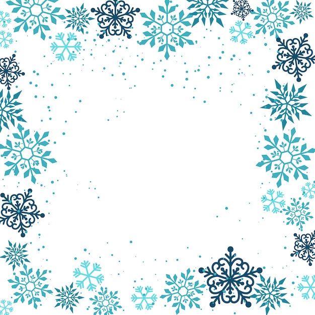 Design plano de fundo branco de borda de floco de neve