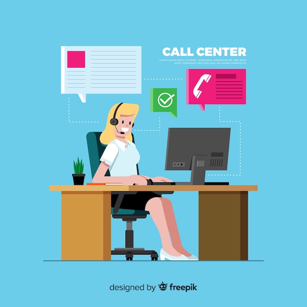 Design plano de fundo de call center