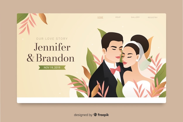 Design plano de landing page de casamento