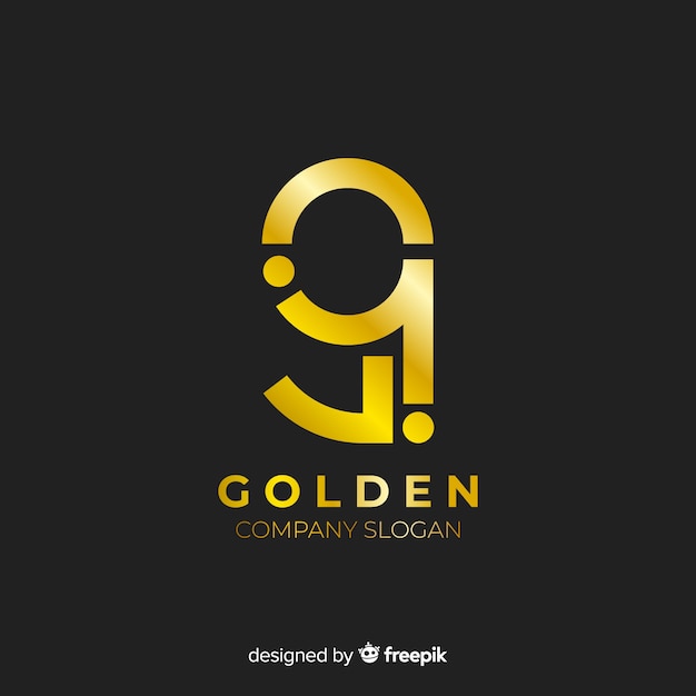 Vetor grátis design plano de logotipo dourado elegante