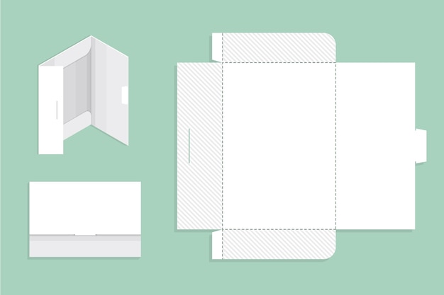 Design plano de modelo de corte e vinco de caixa