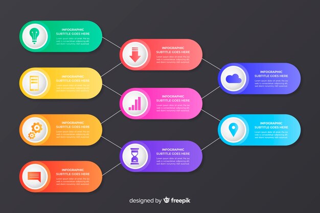 Design plano de modelo de etapas de infográfico