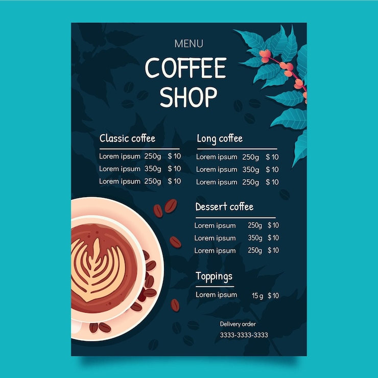 Vetor grátis design plano de modelo de menu colorido