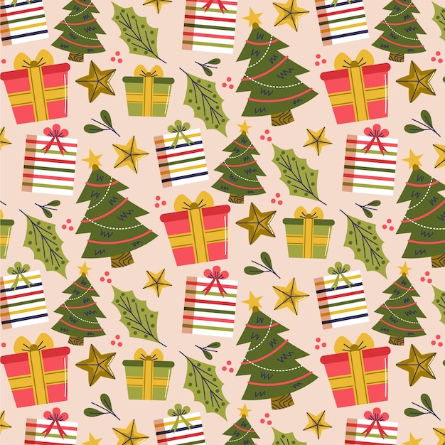 Design plano de padrão de natal