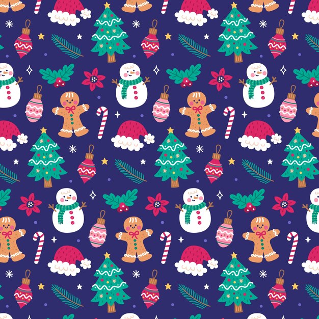 Design plano de padrão de natal