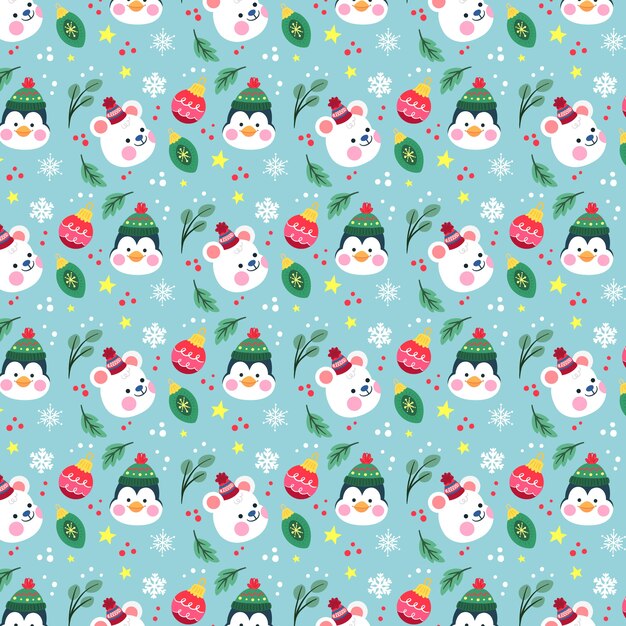 Design plano de padrão de natal