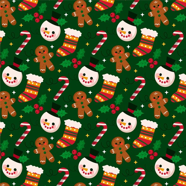 Design plano de padrão de natal