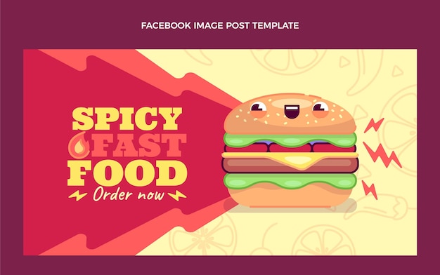 Design plano de post de comida no facebook