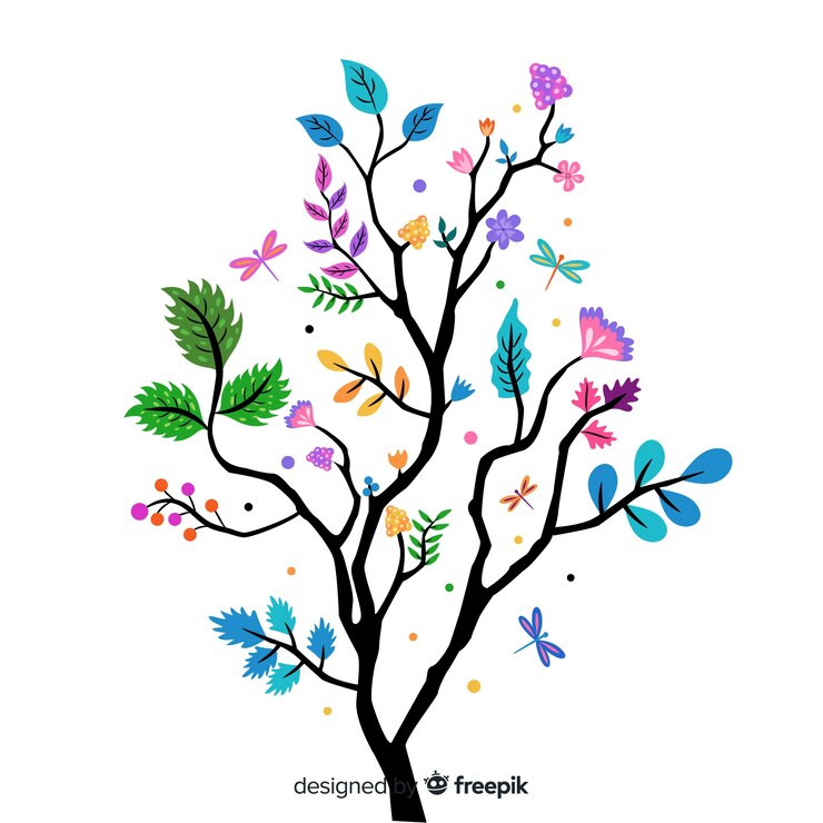 Vetor grátis design plano de ramo floral colorido
