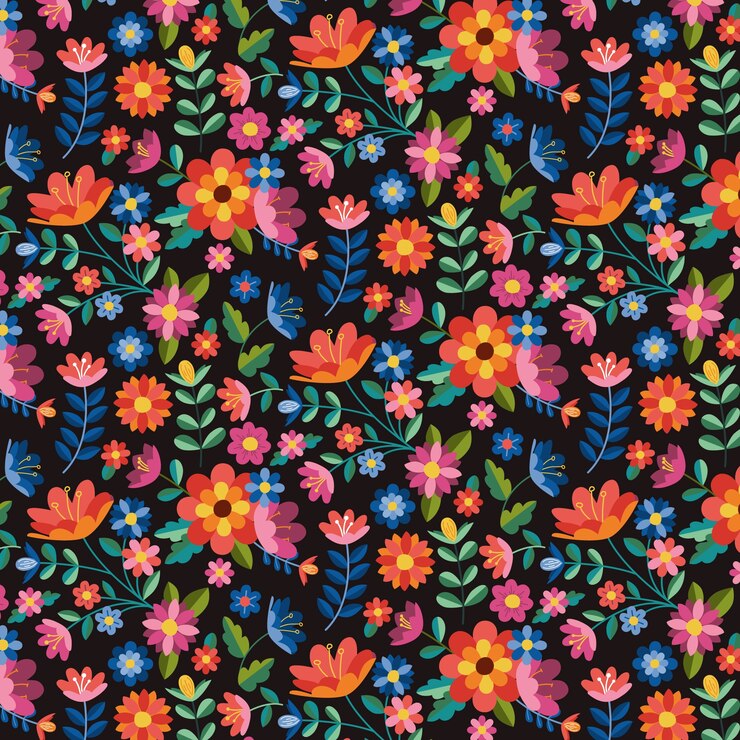 Vetor grátis design plano design de padrão de pequenas flores