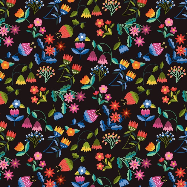 Design plano design de padrão de pequenas flores