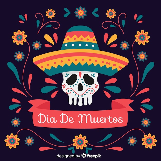 Design plano día de muertos fundo