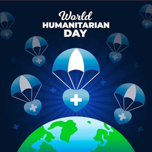 Design plano do dia humanitário mundial