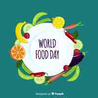 Vetor grátis design plano do dia mundial da comida