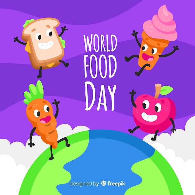 Design plano do dia mundial da comida