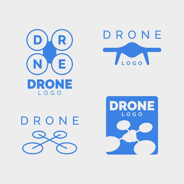 Vetor grátis design plano do logotipo drone