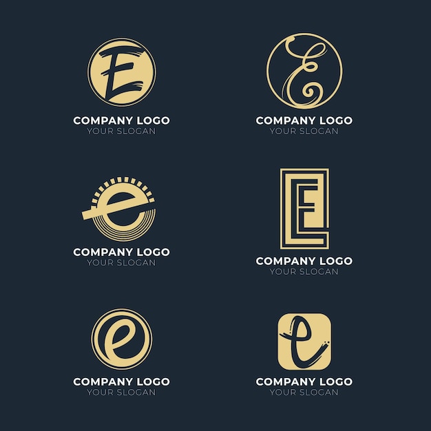 Vetor grátis design plano e coleção de logotipo