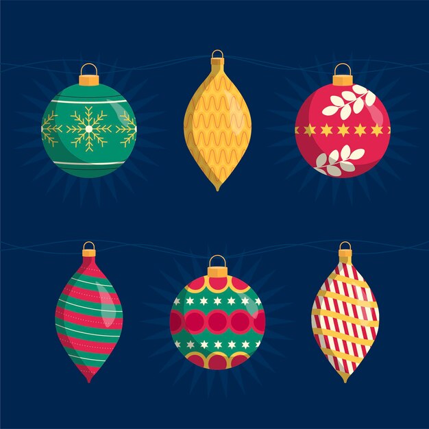 Design plano enfeites de bola de natal