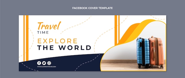 Design plano explore a capa do facebook mundial