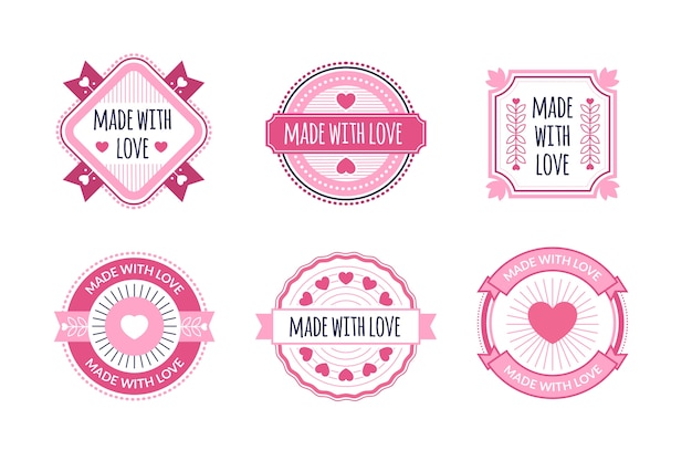 Design plano feito com selos de amor