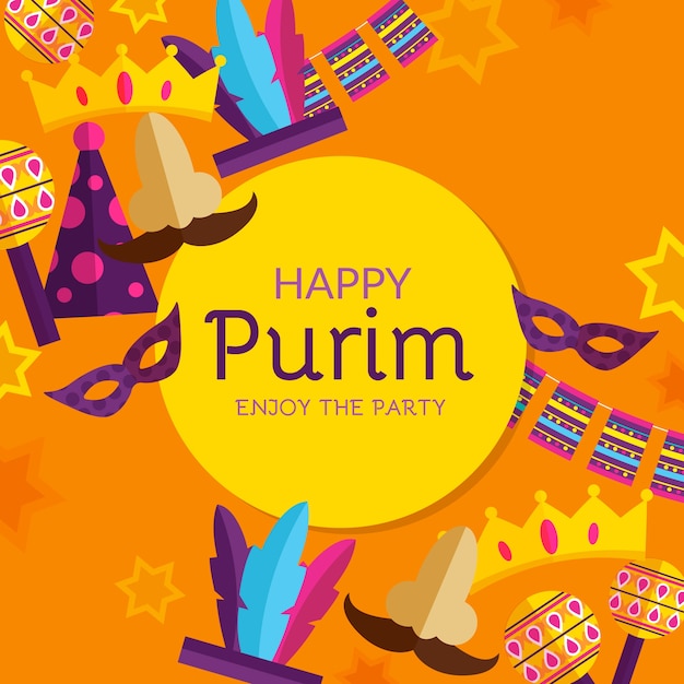 Design plano feliz dia de purim