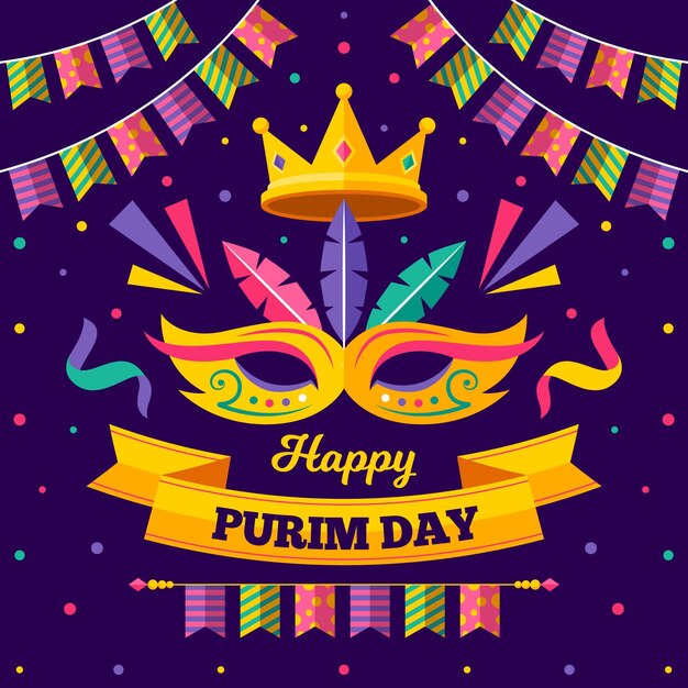 Design plano feliz dia de purim