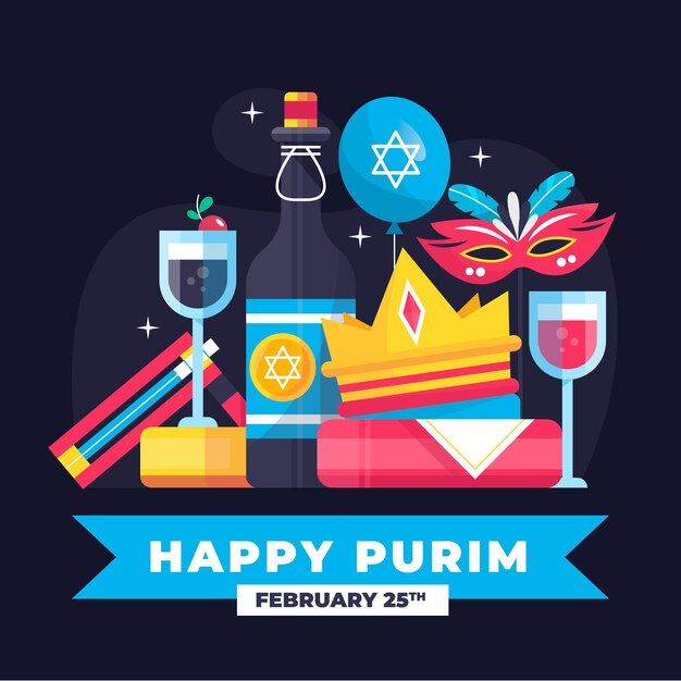 Design plano feliz dia de purim