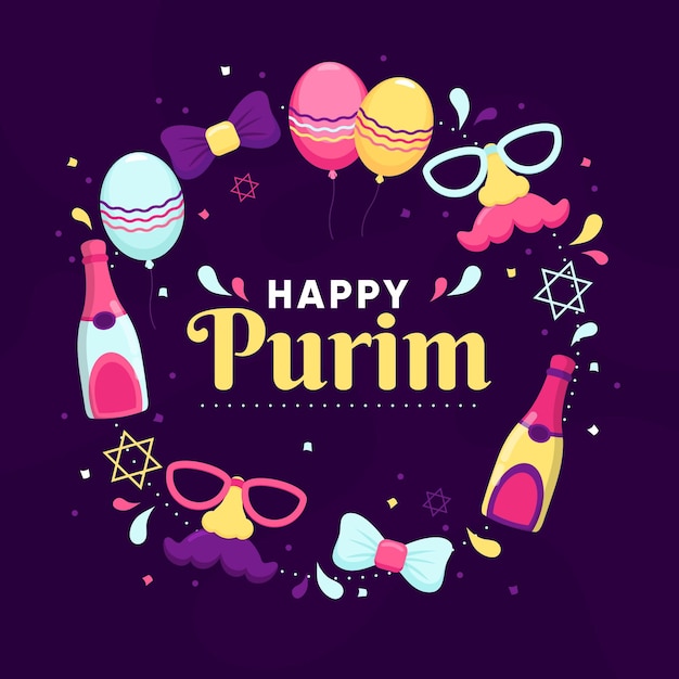 Design plano feliz dia de purim