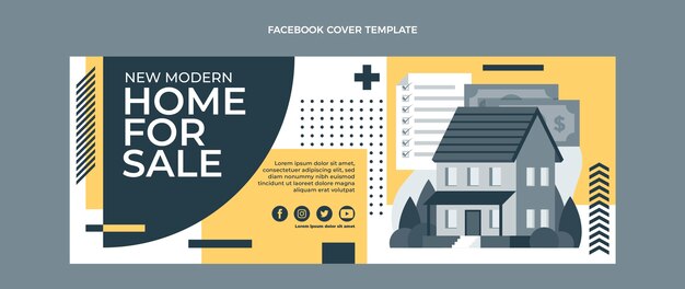 Design plano geométrico imobiliário capa do facebook