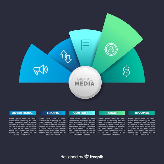 Vetor grátis design plano gradiente colorido infográfico