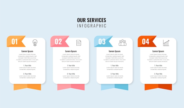 Design plano nosso modelo de infográfico de serviços