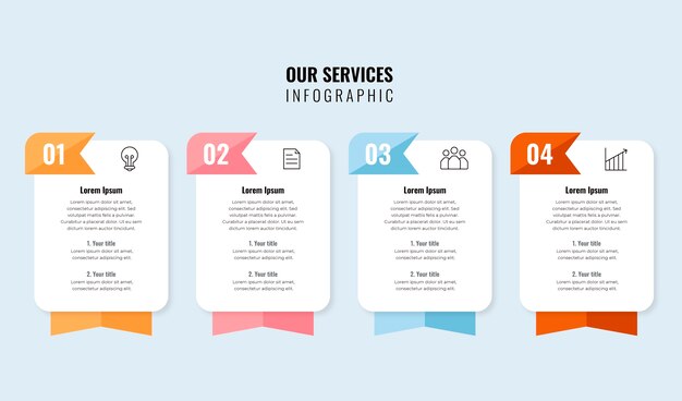 Design plano nosso modelo de infográfico de serviços