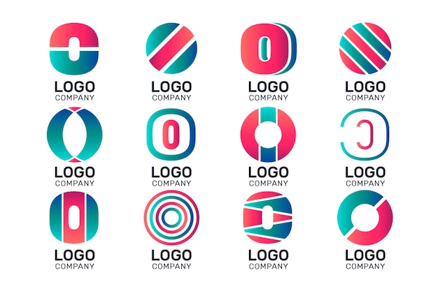 Vetor grátis design plano o coleção de modelos de logotipo