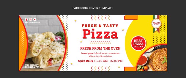Design plano pizza saborosa capa do facebook