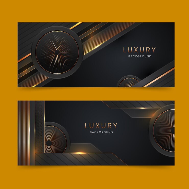 Vetor grátis design realista de banners de luxo