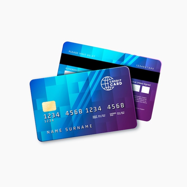 Design realista de cartão de crédito