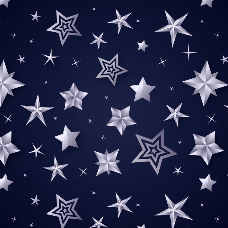 Vetor grátis design realista de padrão de estrelas prateadas