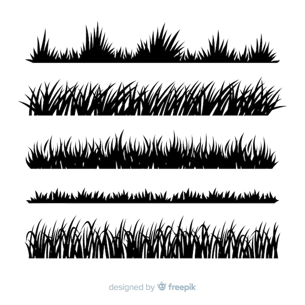 Design realista de silhueta de fronteira de grama