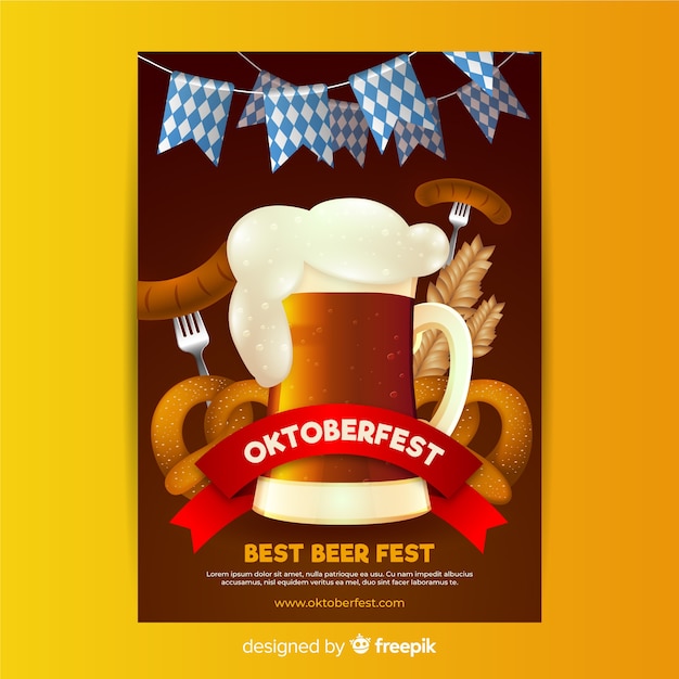 Design realista para o cartaz de oktoberfest