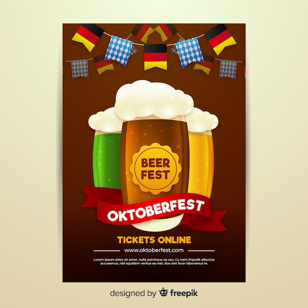 Vetor grátis design realista para o flyer oktoberfest