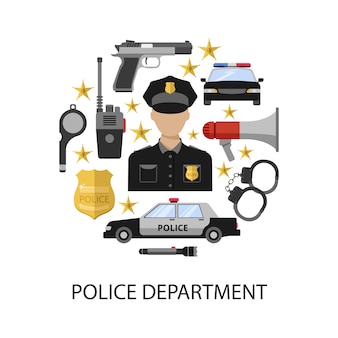 Design redondo do departamento de polícia