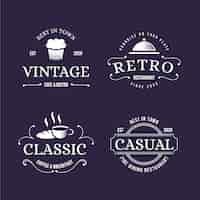 Vetor grátis design retro para coleção de logotipo