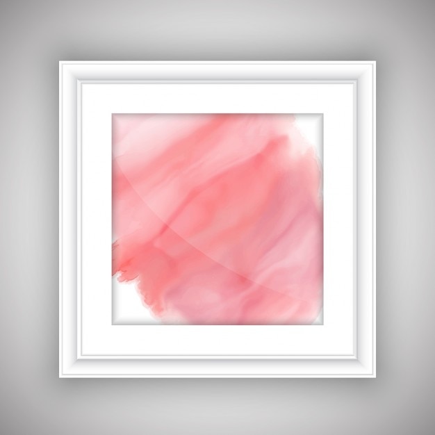 Vetor grátis design rosa da aguarela em um quadro de imagem whie