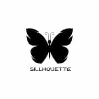Vetor grátis design vetorial de logotipo de silhueta de borboleta