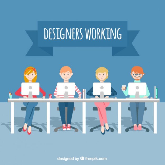 Vetor grátis designers de trabalho