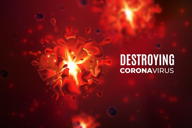 Destruindo fundo de coronavírus com vírus realista