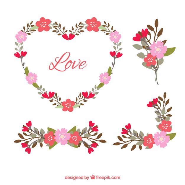 detalhes florais vintage ajustados para o Valentim