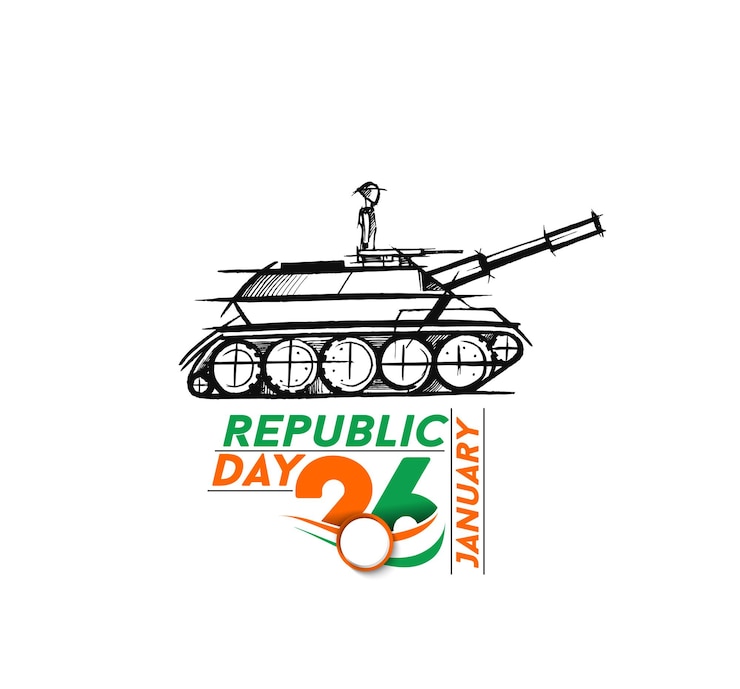 Vetor grátis dia 26 de janeiro da república da índia, cartaz ou faixa das forças armadas da índia.